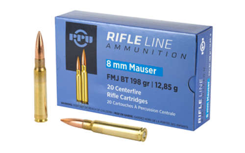 Ammunition Prvi Partizan Rifle 8mm PPU 8MM MAUSER FMJ 198GR 20/200 • Model: Rifle